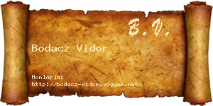 Bodacz Vidor névjegykártya